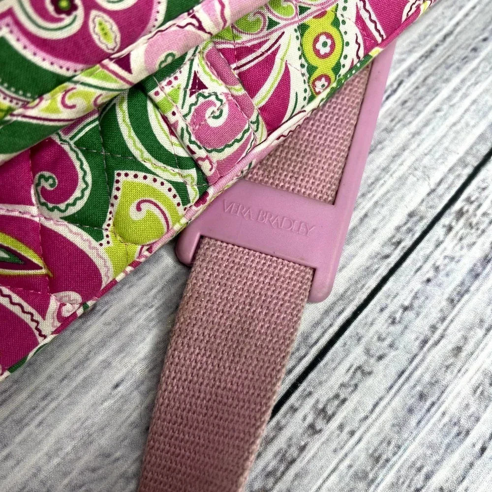 Vera Bradley Crossbody Messenger Laptop Bag Pink & Green